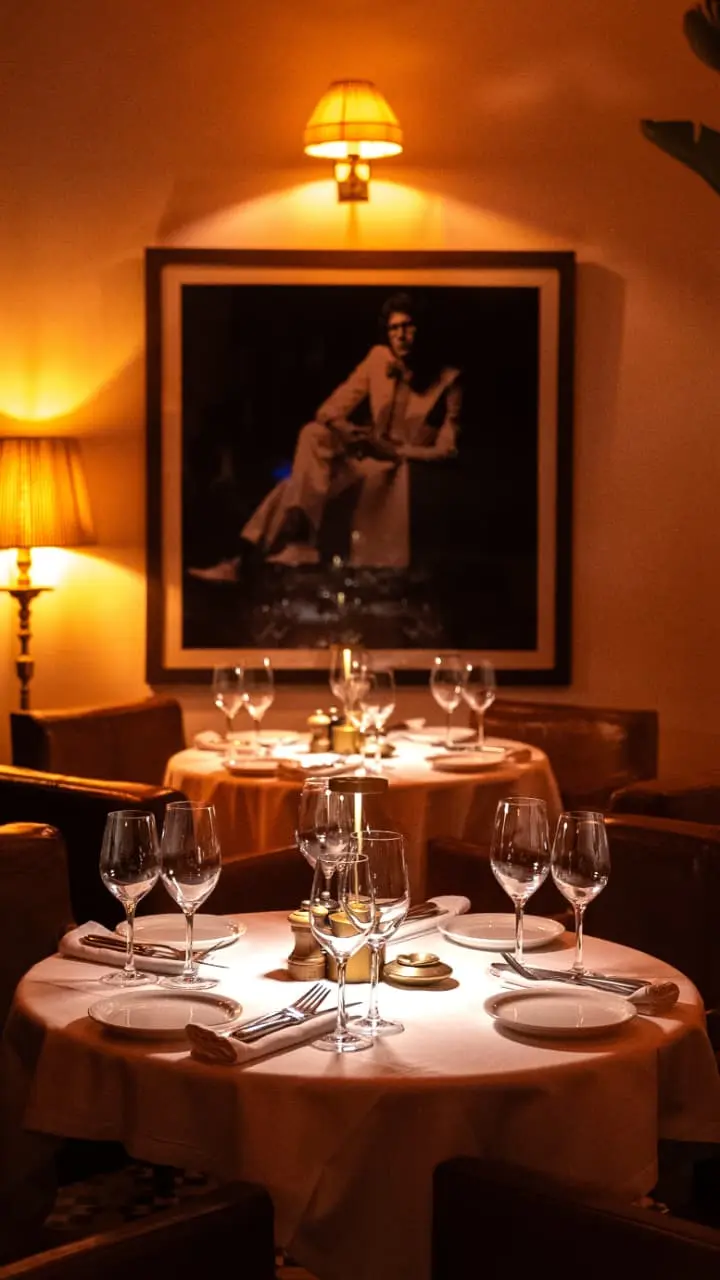Velvet-lined interior dining room at Le Palace Marrakech